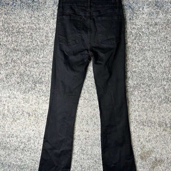 Frame Le Mini Boot Jeans Womens 27 Black Dark Wash Mid Rise Stretch Bootcut - Picture 7 of 9